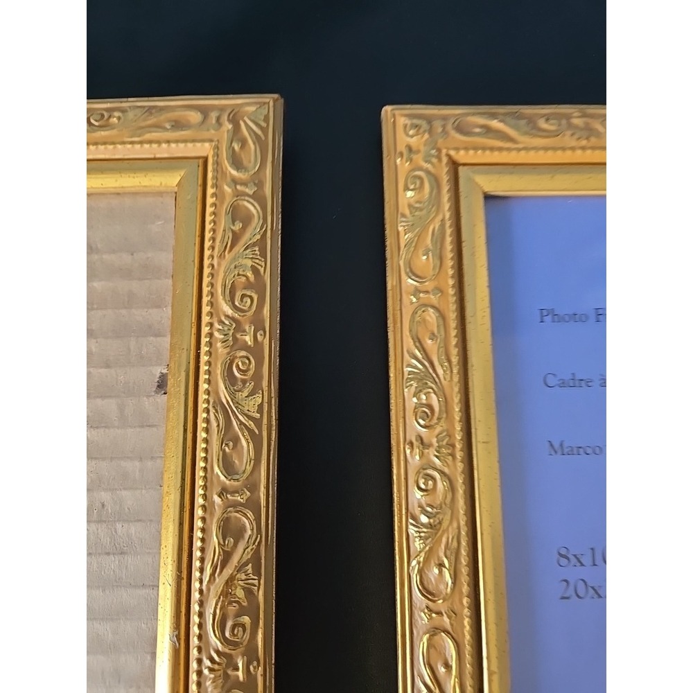 Vintage DECOREL Gold Ornate 8 x 10 Photo Picture Frame Set Of 2 Wall Art - Picture 7 of 9